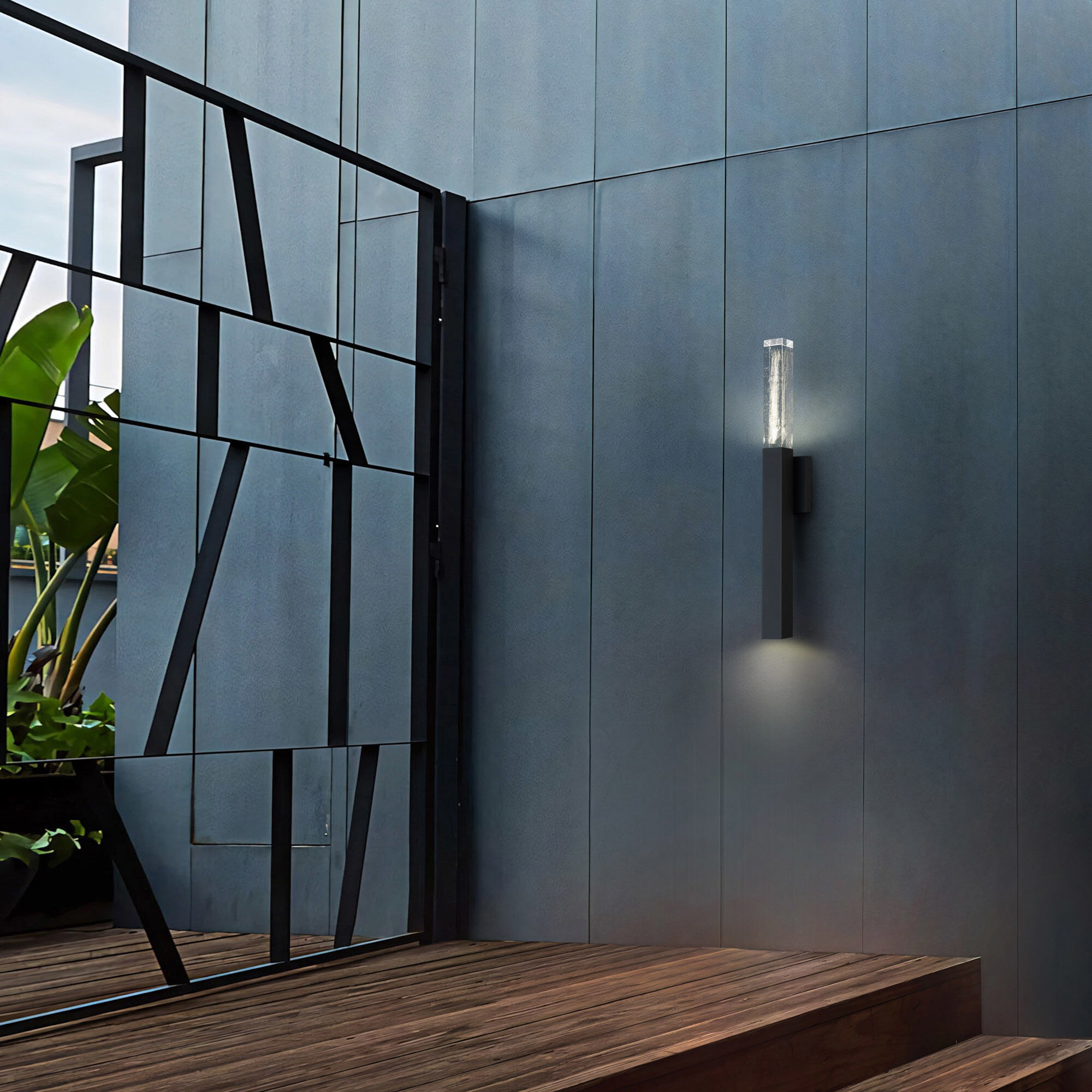 Folio LED 31.25 inch Sand Black Outdoor Wall Sconce